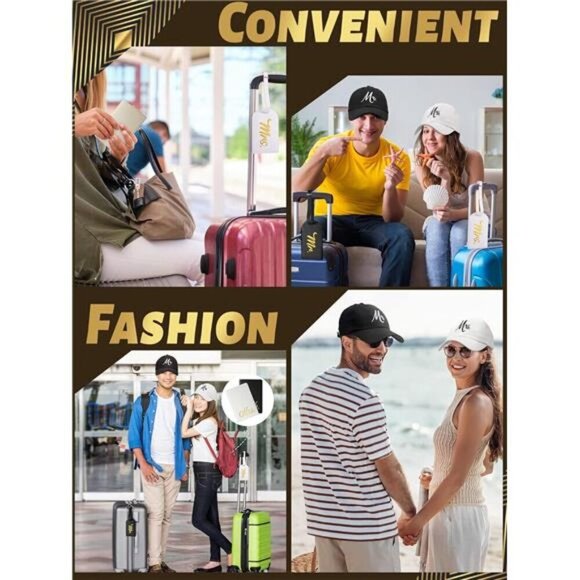 Mr & Mrs Travel Gift Set – Matching Hats, Passport Covers & Luggage Tags - Picture 4 of 7
